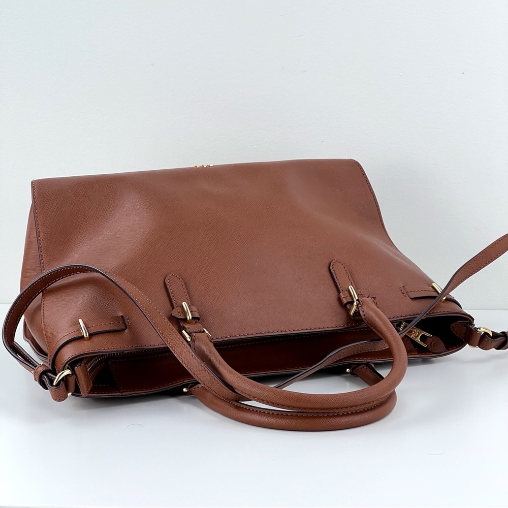 Ralph Lauren Double RL Brown Leather Tote - Picture 7 of 12